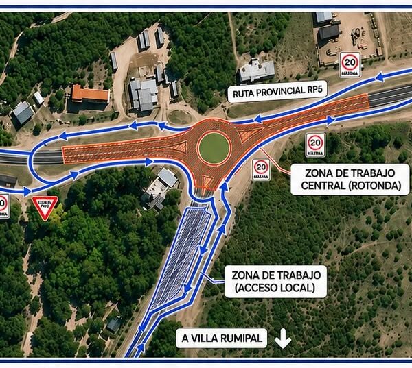 Nueva circulación provisoria en el acceso a Villa Rumipal