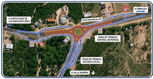 Nueva circulación provisoria en el acceso a Villa Rumipal-La Ola Digital