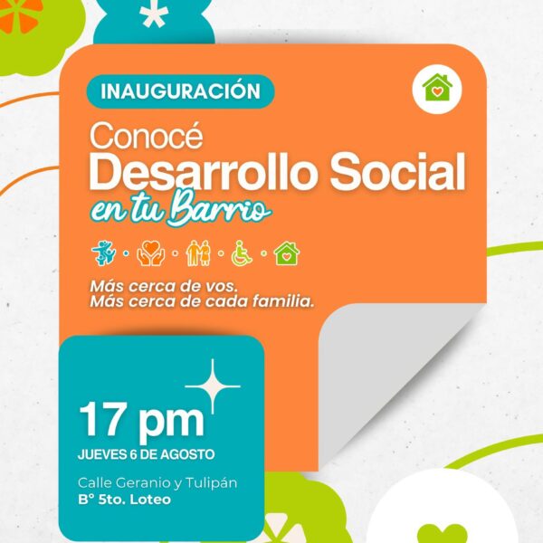 Santa Rosa inaugura un nuevo espacio de Desarrollo Social en el 5° Loteo