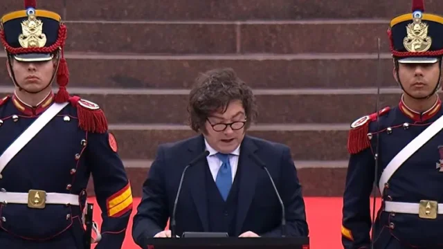 Javier Milei en el homenaje a San Martín