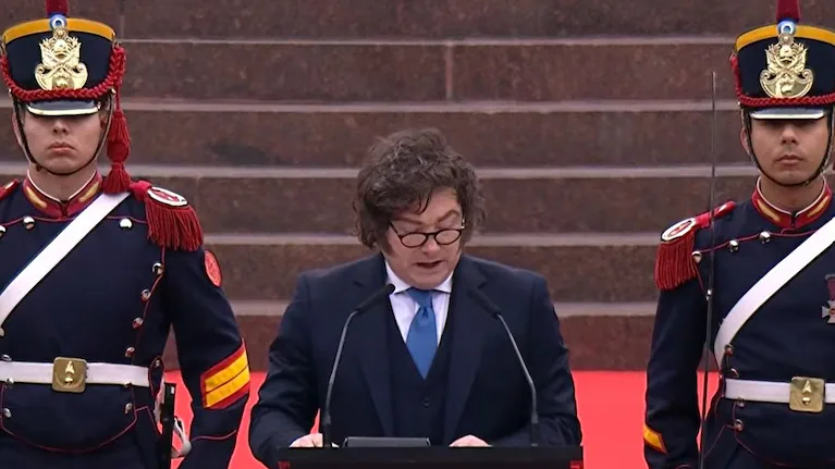 Javier Milei en el homenaje a San Martín