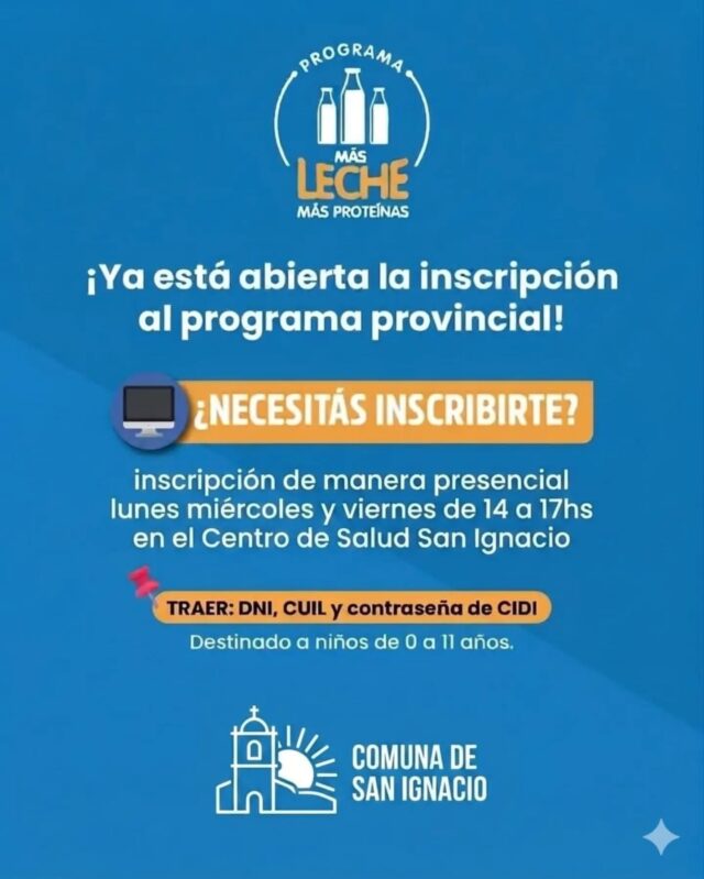 San Ignacio: están abiertas las inscripciones al programa “Más Leche, Más Proteína”-La Ola Digital