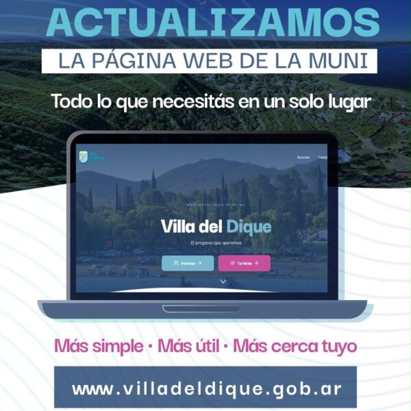Villa del Dique renovó su sitio web para facilitar trámites y gestiones municipales