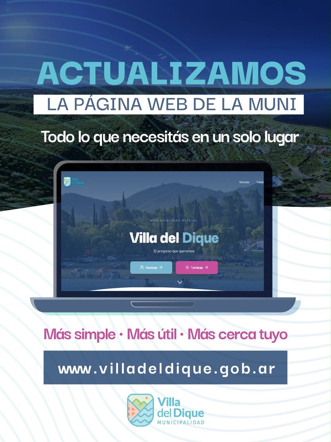Villa del Dique renovó su sitio web para facilitar trámites y gestiones municipales-La Ola Digital