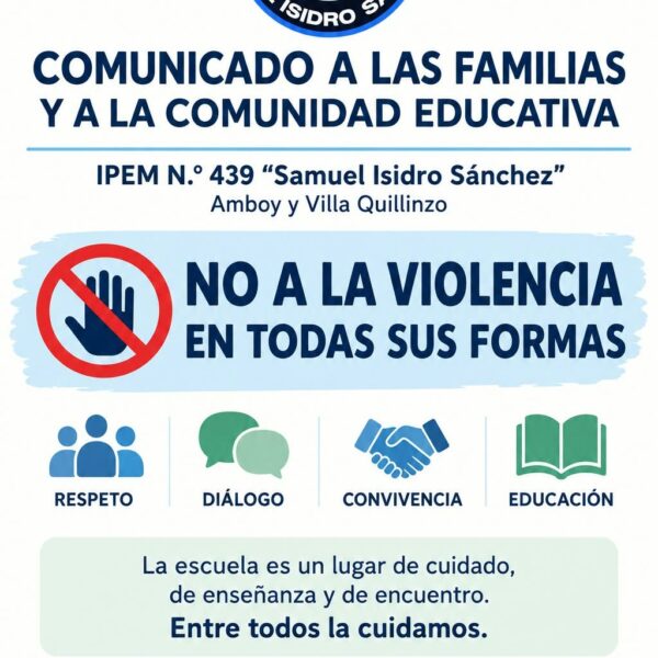 El colegio secundario de Amboy lanzó una campaña contra la violencia y en defensa del diálogo